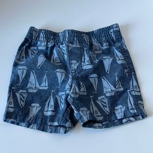 Nautica boys shorts with sailboat print size 12MO stretch waistband pull on